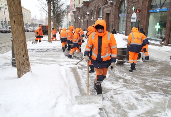 Snowfall in Moscow