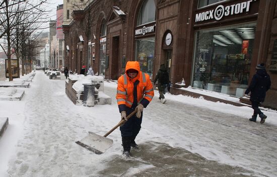 Snowfall in Moscow