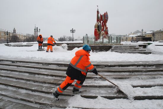 Snowfall in Moscow