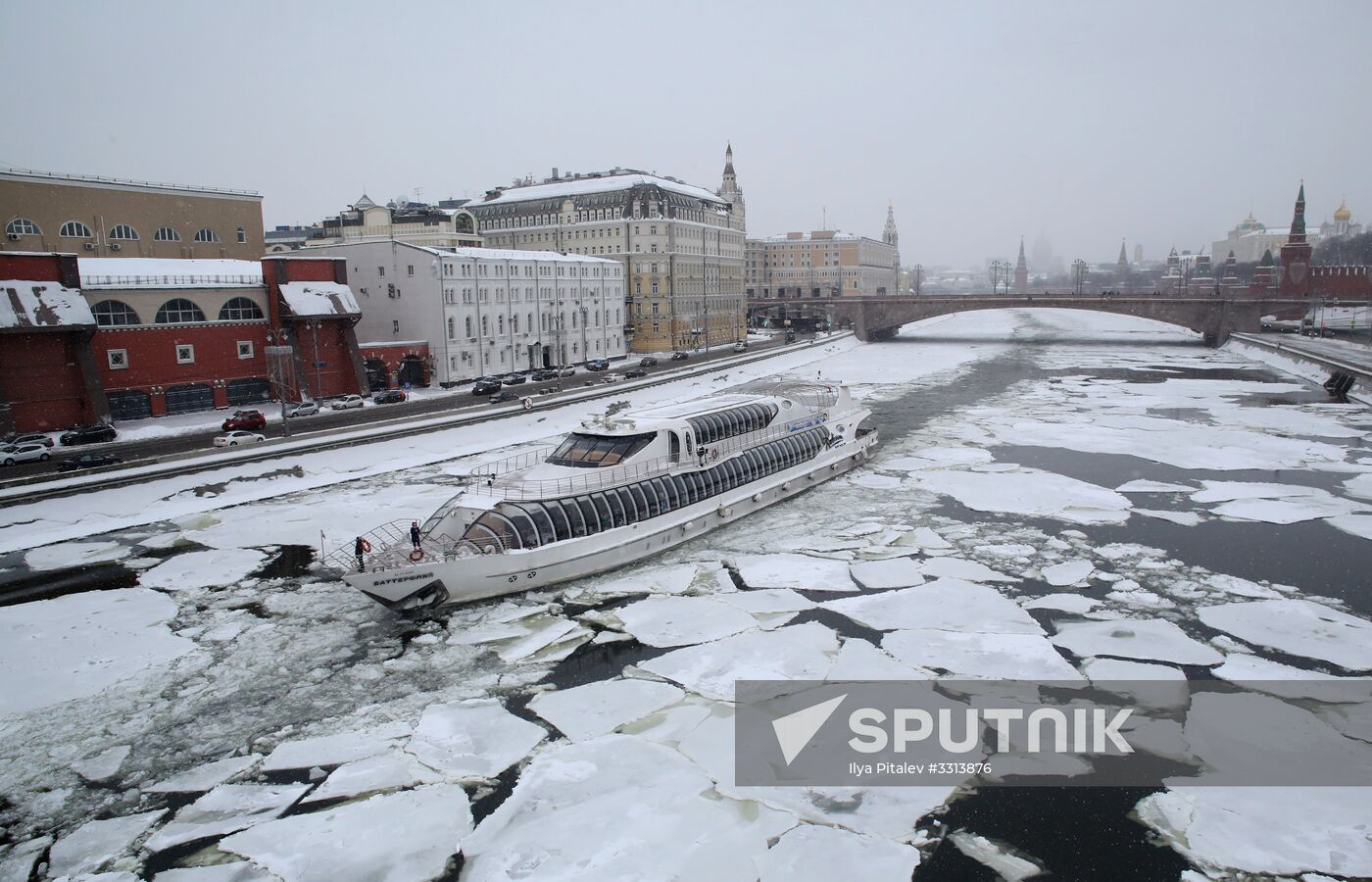 Snowfall in Moscow