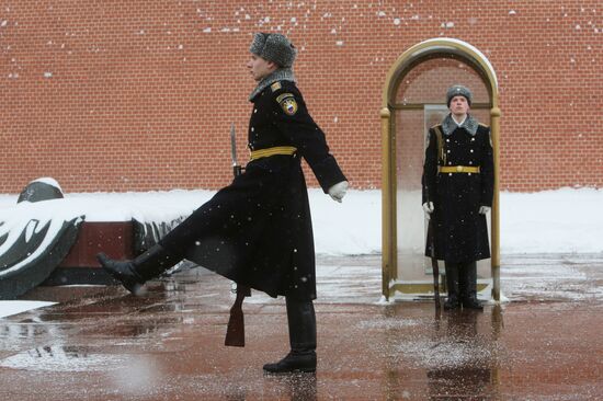 Snowfall in Moscow