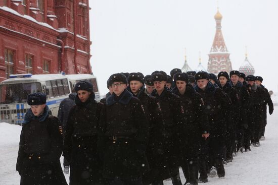 Snowfall in Moscow