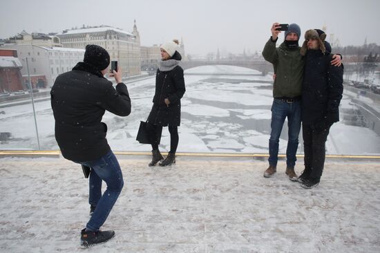 Snowfall in Moscow