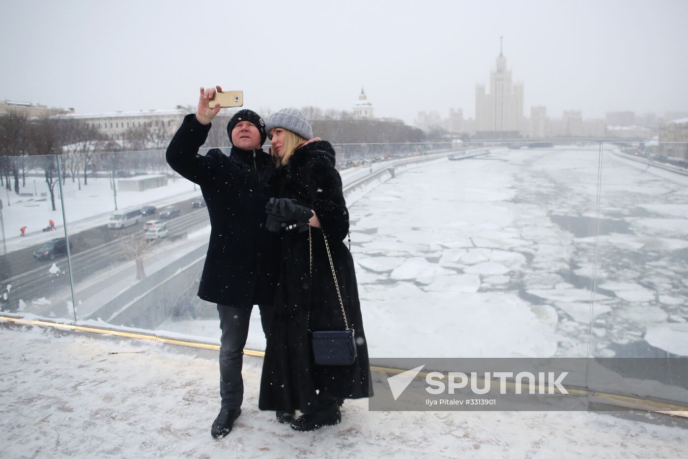 Snowfall in Moscow