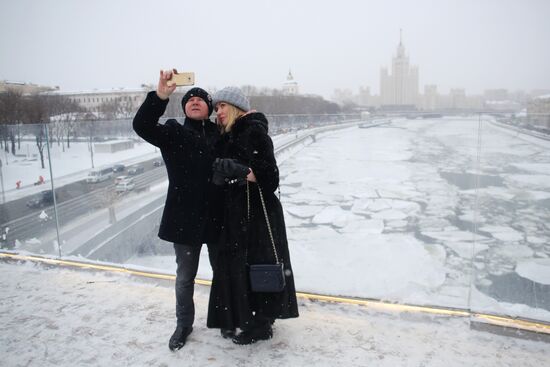 Snowfall in Moscow