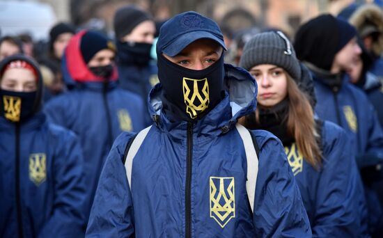 Nationalists march in Lviv