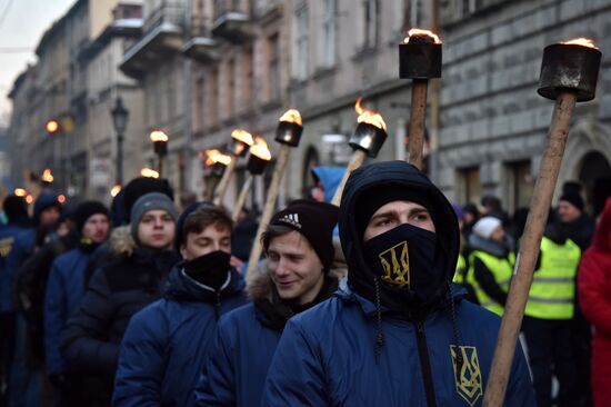 Nationalists march in Lviv
