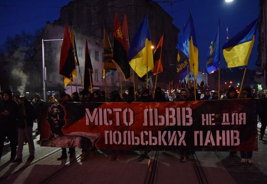 Nationalists march in Lviv