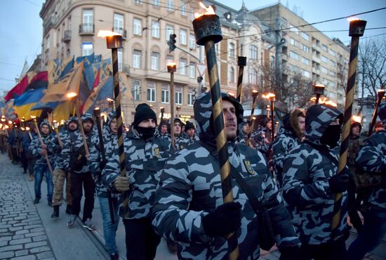 Nationalists march in Lviv