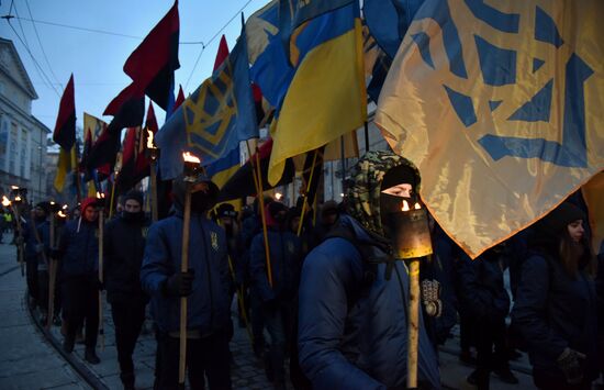 Nationalists march in Lviv
