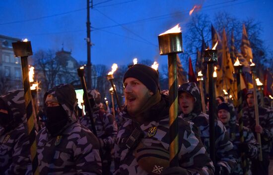 Nationalists march in Lviv