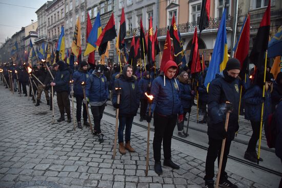 Nationalists march in Lviv