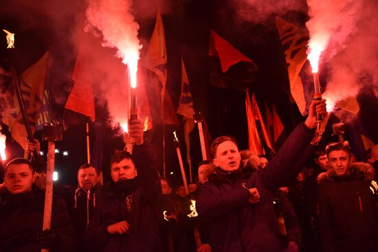 Nationalists march in Lviv
