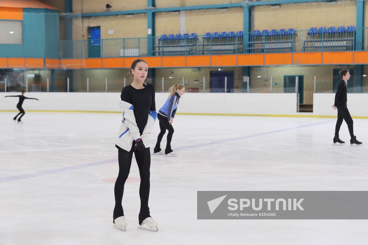 Figure skater Alina Zagitova during training