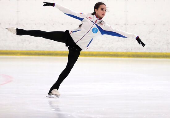 Figure skater Alina Zagitova during training