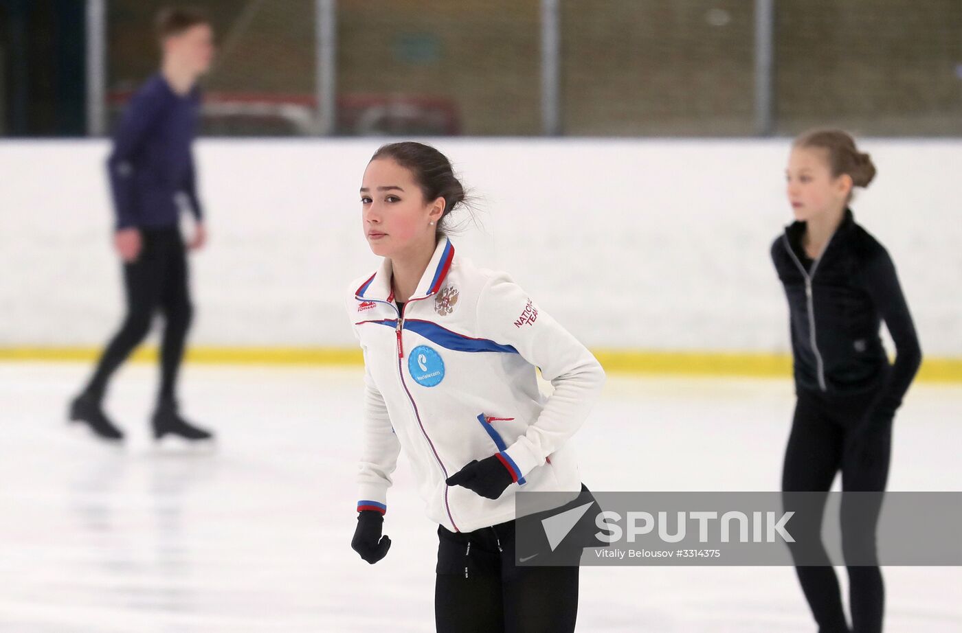 Figure skater Alina Zagitova during training