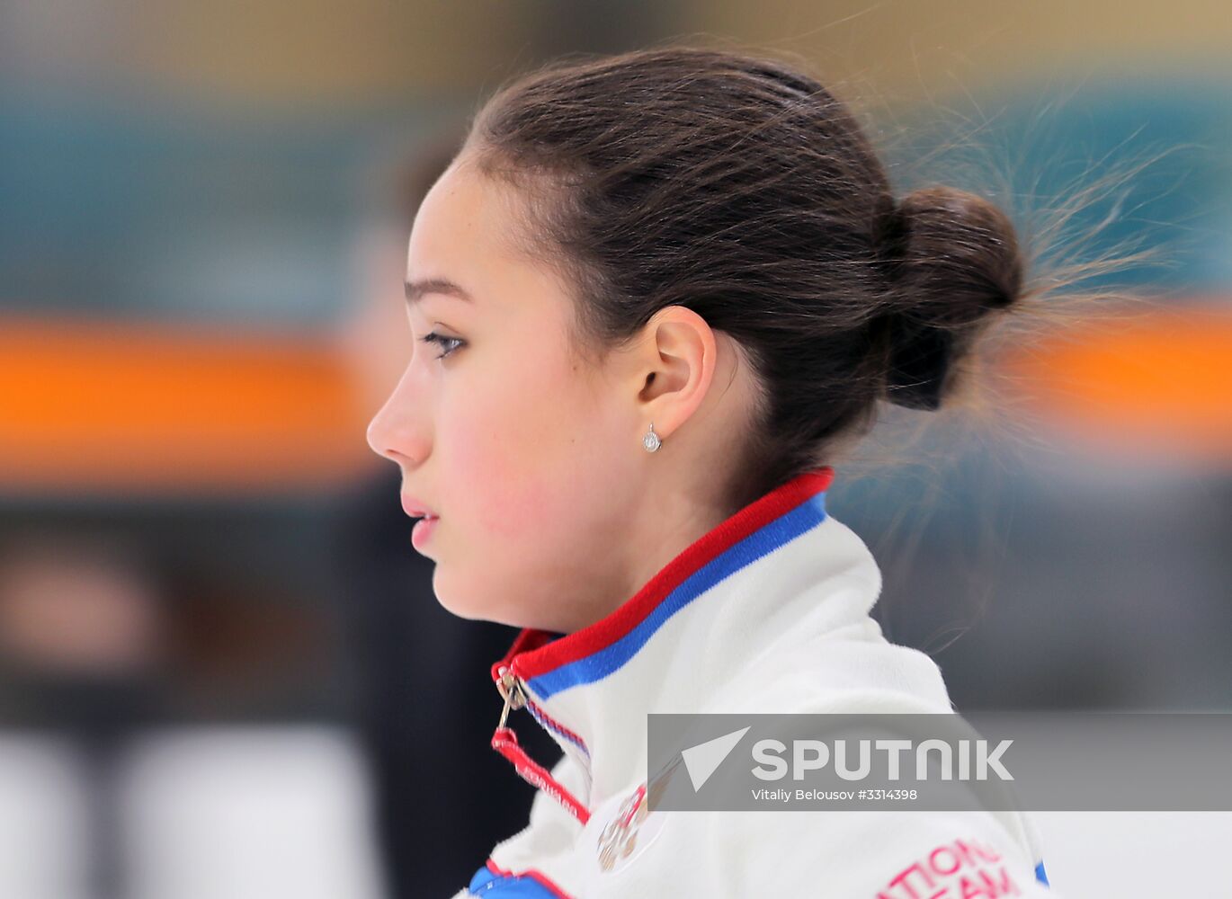 Figure skater Alina Zagitova during training