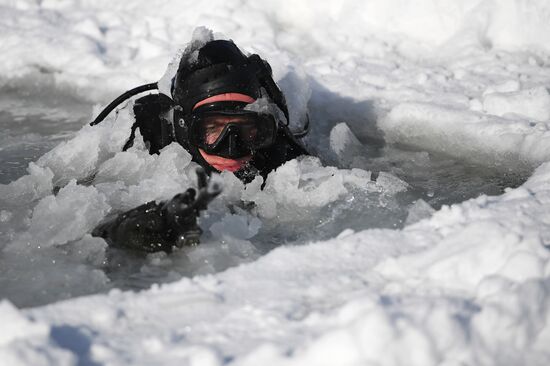 Divers of National Guard's special task force unit in combat training