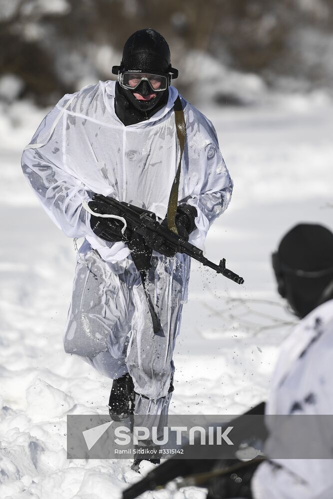 Divers of National Guard's special task force unit in combat training