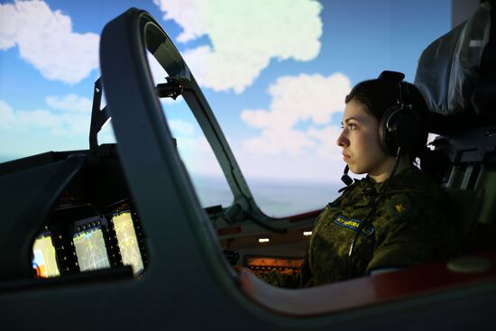 Female cadets at Krasnodar Higher Military Aviation School