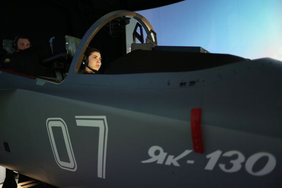 Female cadets at Krasnodar Higher Military Aviation School