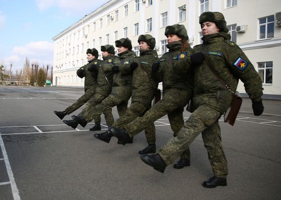 Female cadets at Krasnodar Higher Military Aviation School