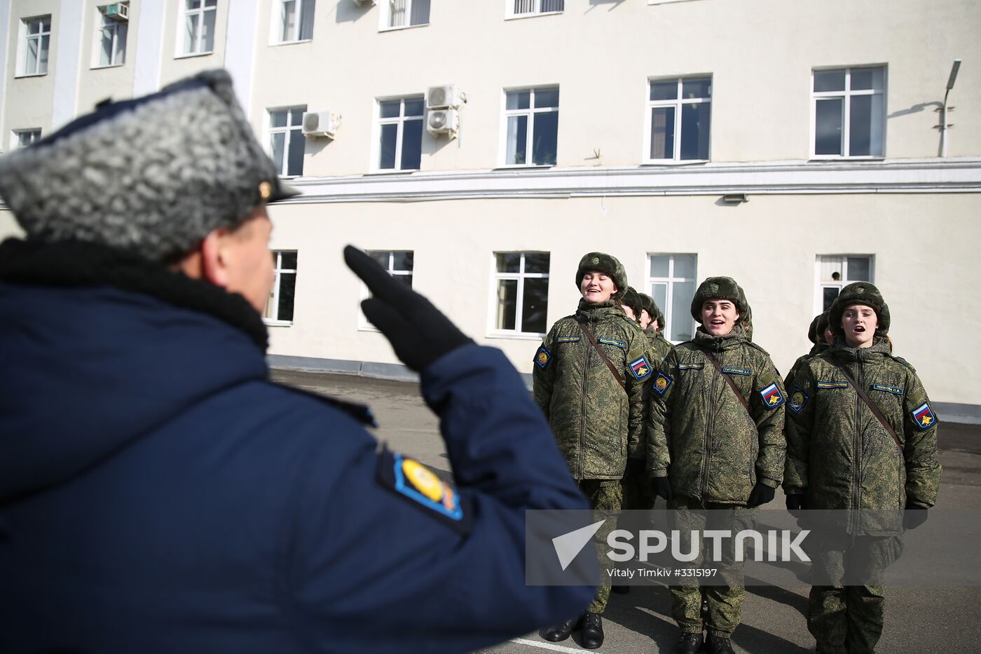 Female cadets at Krasnodar Higher Military Aviation School