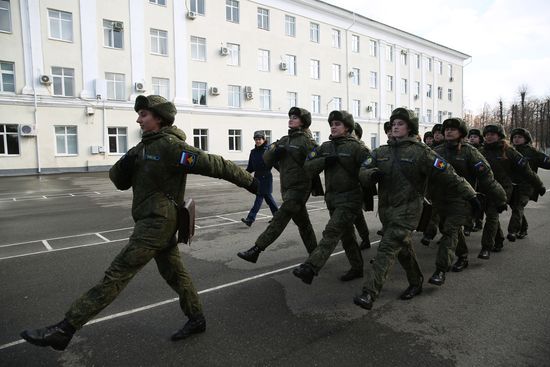 Female cadets at Krasnodar Higher Military Aviation School