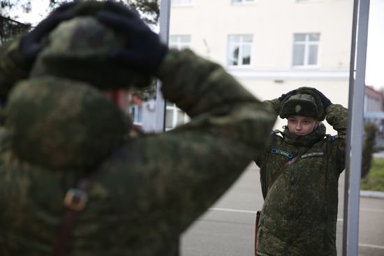 Female cadets at Krasnodar Higher Military Aviation School