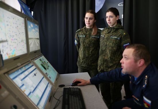 Female cadets at Krasnodar Higher Military Aviation School