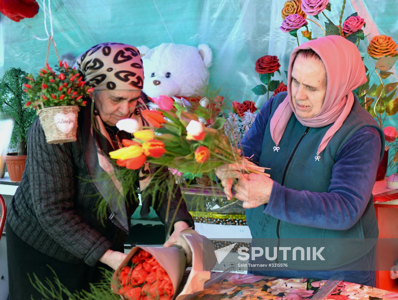 Preparation for International Women's Day in Russian cities