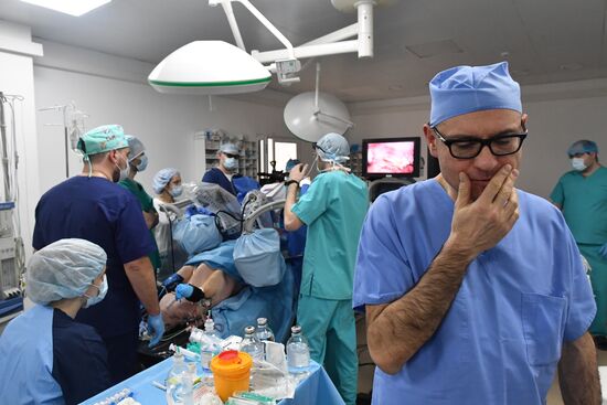 Russian surgical robot performs test surgery on swine in Penza