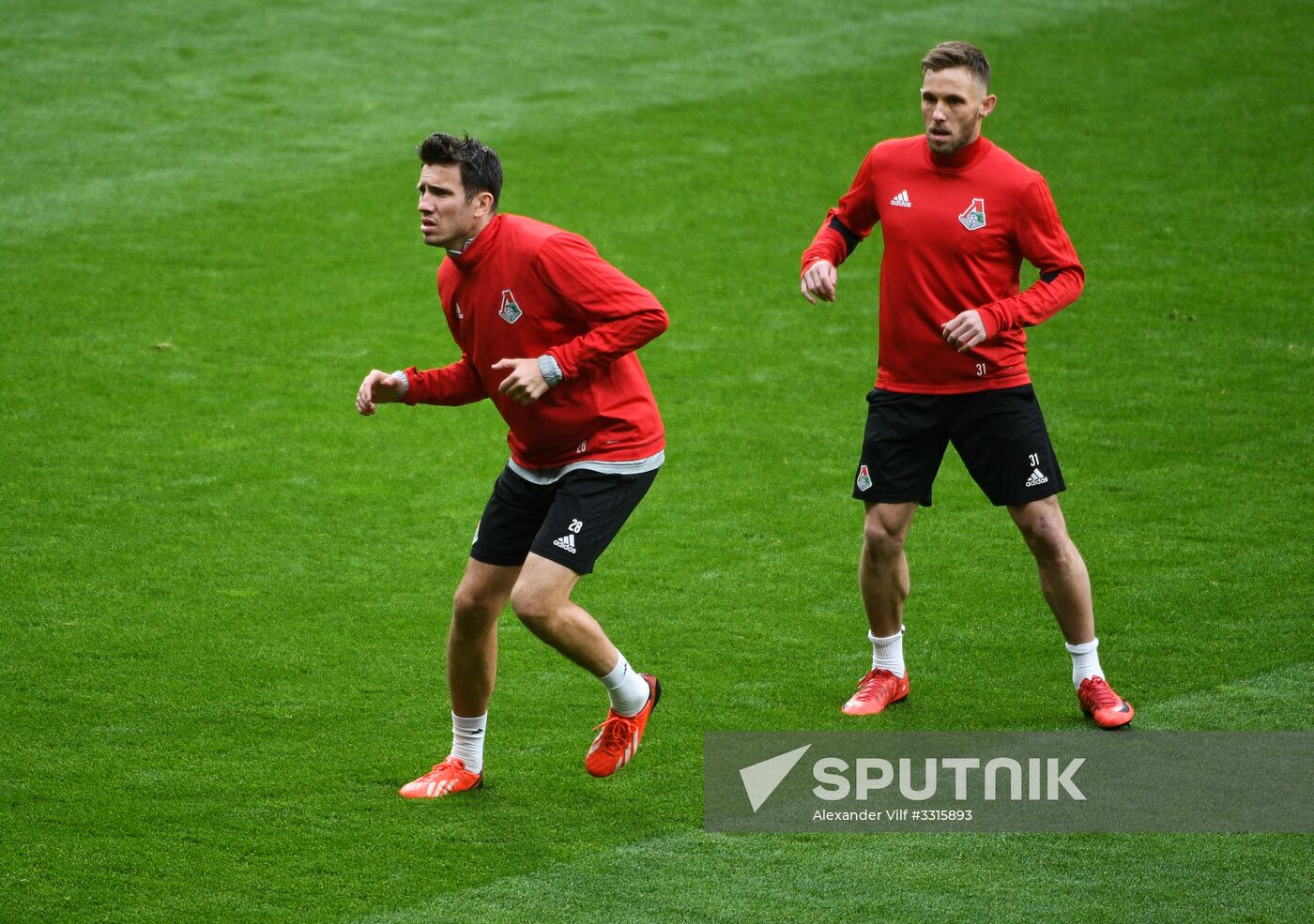 Football. UEFA Europa League. FC Lokomotiv's training session