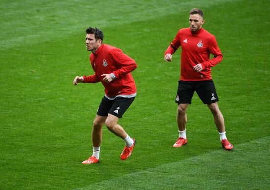 Football. UEFA Europa League. FC Lokomotiv's training session