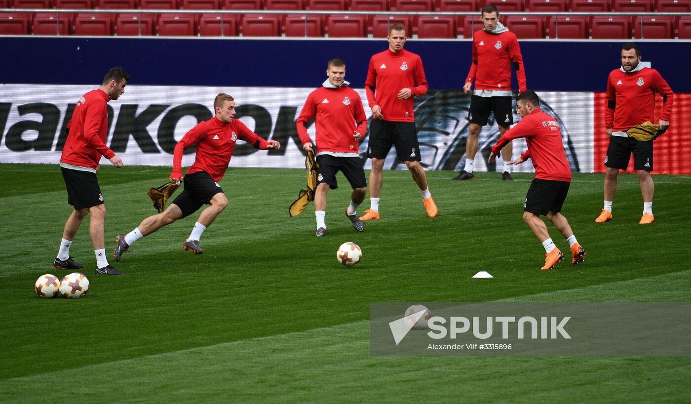 Football. UEFA Europa League. FC Lokomotiv's training session
