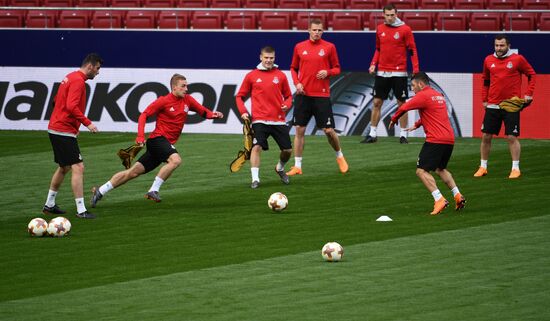 Football. UEFA Europa League. FC Lokomotiv's training session