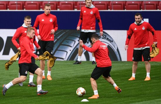 Football. UEFA Europa League. FC Lokomotiv's training session