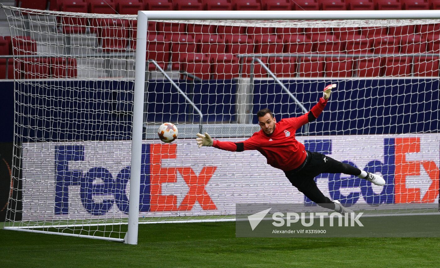 Football. UEFA Europa League. FC Lokomotiv's training session