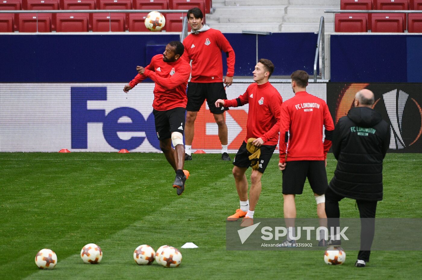 Football. UEFA Europa League. FC Lokomotiv's training session