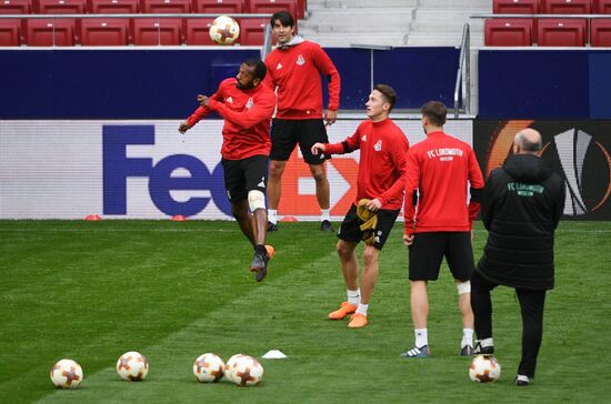 Football. UEFA Europa League. FC Lokomotiv's training session