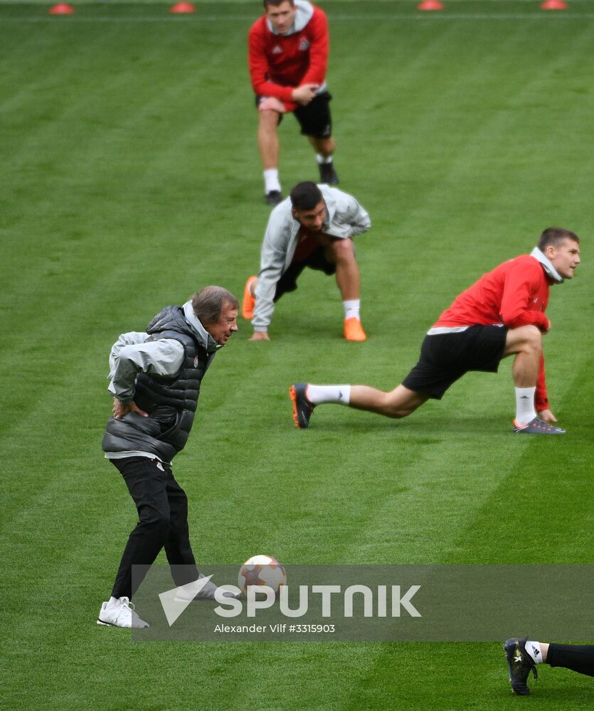 Football. UEFA Europa League. FC Lokomotiv's training session