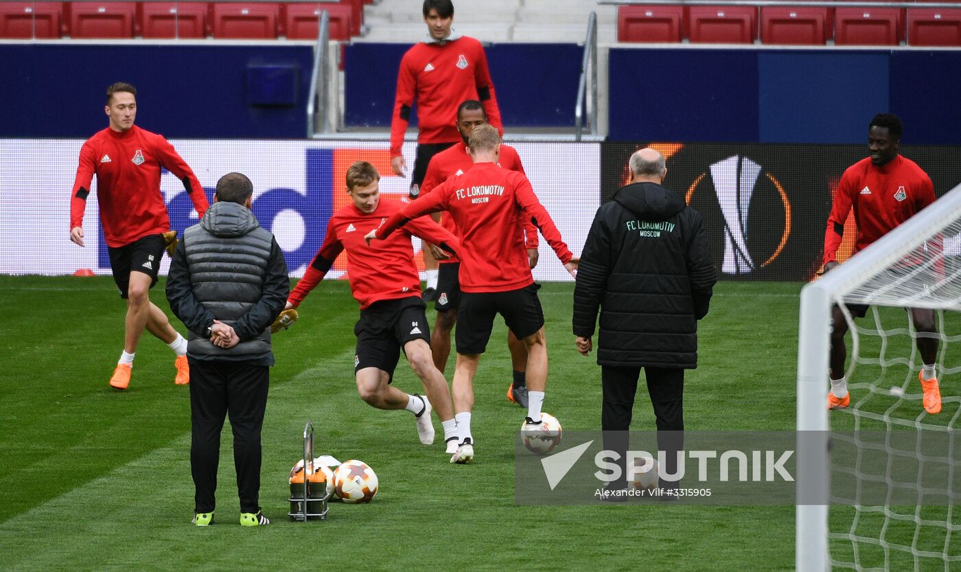 Football. UEFA Europa League. FC Lokomotiv's training session