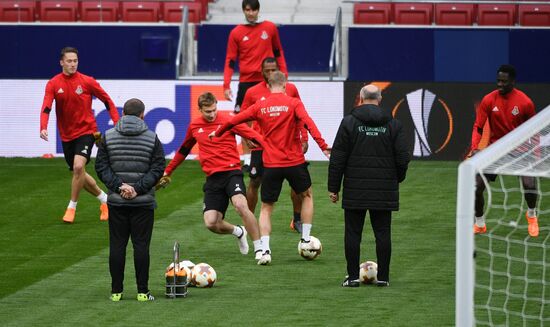 Football. UEFA Europa League. FC Lokomotiv's training session