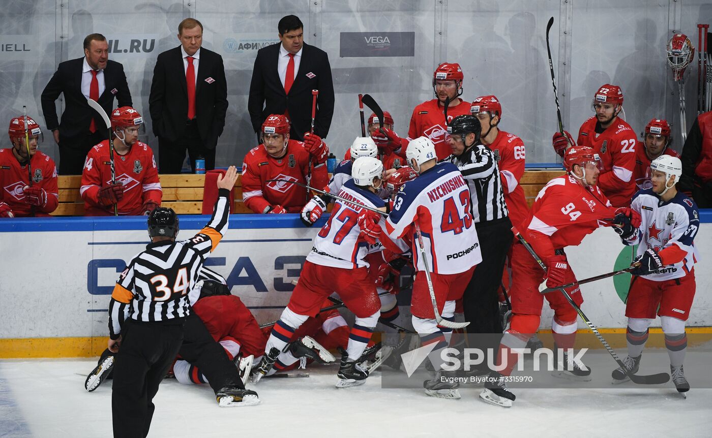 Kontinental Hockey League. Spartak vs. CSKA