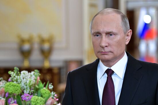 President Vladimir Putin congratulates Russian women on International Women's Day