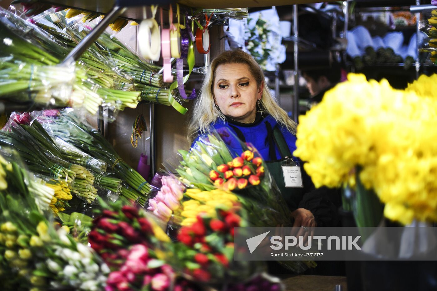 Flower sale on International Women's Day