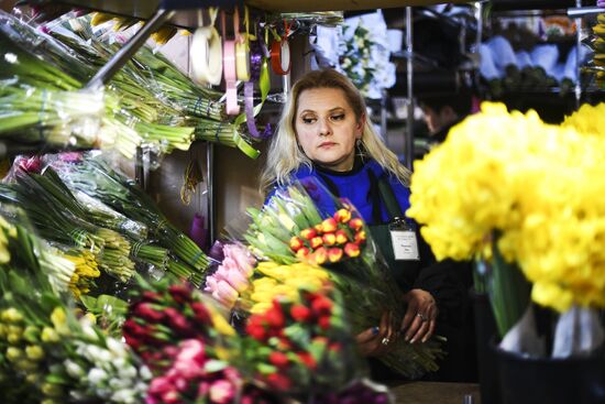 Flower sale on International Women's Day