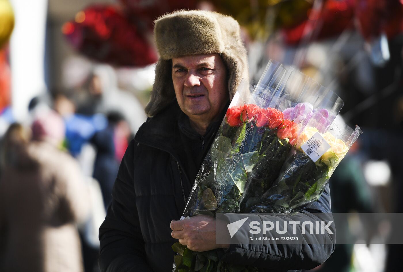 Flower sale on International Women's Day