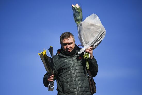 Flower sale on International Women's Day