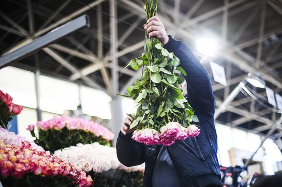 Flower sale on International Women's Day